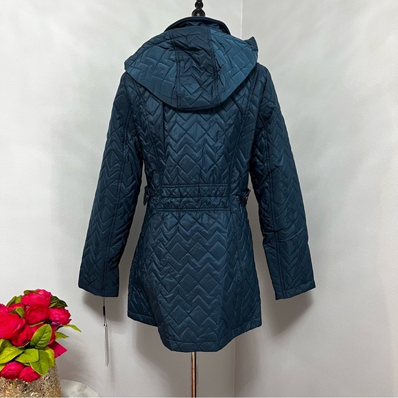 Calvin Klein Peacock Color Quilted Chevron Jacket - Size Small - Duplicate - Picture 10 of 15